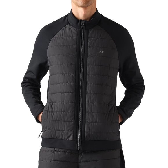 Rhone Men's Alpine Insulated Active Quilted Jacket Pockets Stretch Fleece Black - Picture 1 of 8